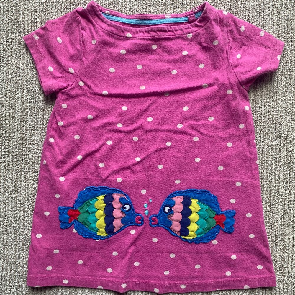 Mini Boden 	Size	3-4Y	Fish Applique  Pocket Tunic Dress